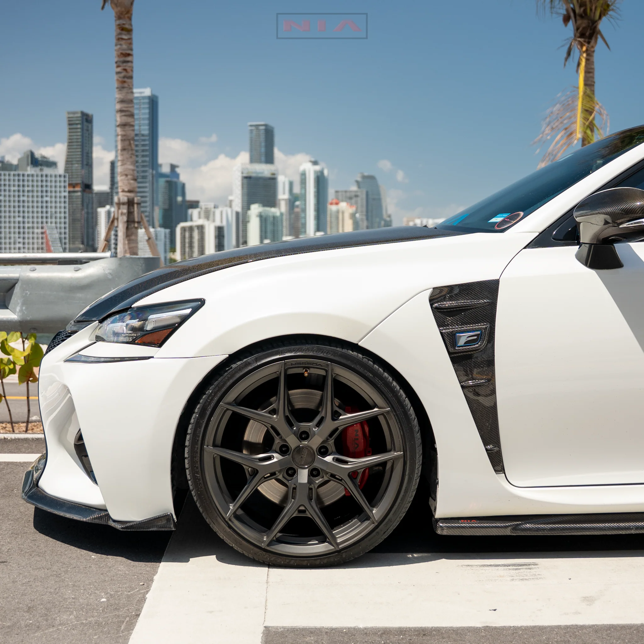 Lexus GS-F NIA Full lip Body Kit 5pcs (Front Splitter, Side Skirt Rockers, Rear apron spats) 2016-2020in ABS or Carbon Fiber - Image 15