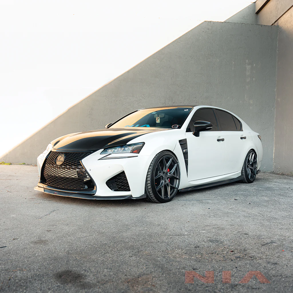 Lexus GS-F NIA Full lip Body Kit 5pcs (Front Splitter, Side Skirt Rockers, Rear apron spats) 2016-2020in ABS or Carbon Fiber - Image 16