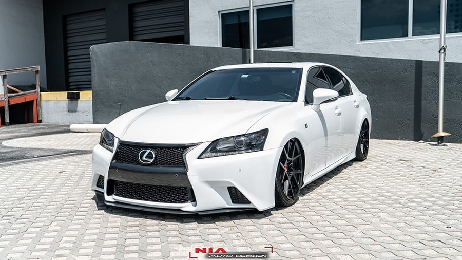 Lexus GS F-Sport NIA Sleek Splitter Fullkit 5pc 2012-2015 in ABS Gloss Black - Image 2