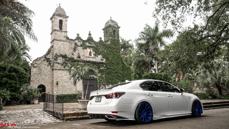 Lexus GS Base Model, F-Sport NIA Full lip Body Kit 5pcs (Front Splitter, Side Skirt Rockers, Rear apron spats) 2016-2020 in ABS - Image 10