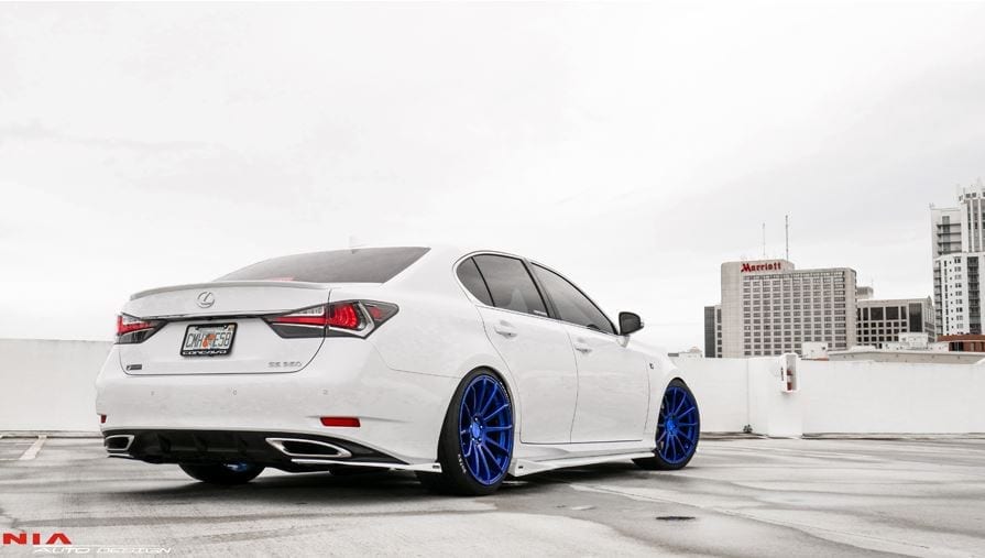 Lexus GS Base Model, F-Sport NIA Full lip Body Kit 5pcs (Front Splitter, Side Skirt Rockers, Rear apron spats) 2016-2020 in ABS - Image 11