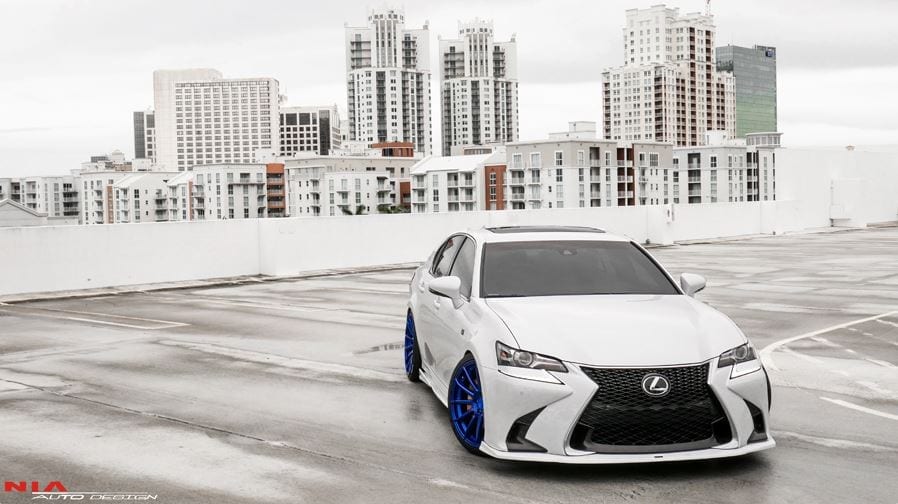 Lexus GS Base Model, F-Sport NIA Full lip Body Kit 5pcs (Front Splitter, Side Skirt Rockers, Rear apron spats) 2016-2020 in ABS - Image 12
