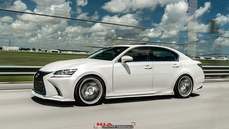 Lexus GS Base Model, F-Sport NIA Full lip Body Kit 5pcs (Front Splitter, Side Skirt Rockers, Rear apron spats) 2016-2020 in ABS - Image 13
