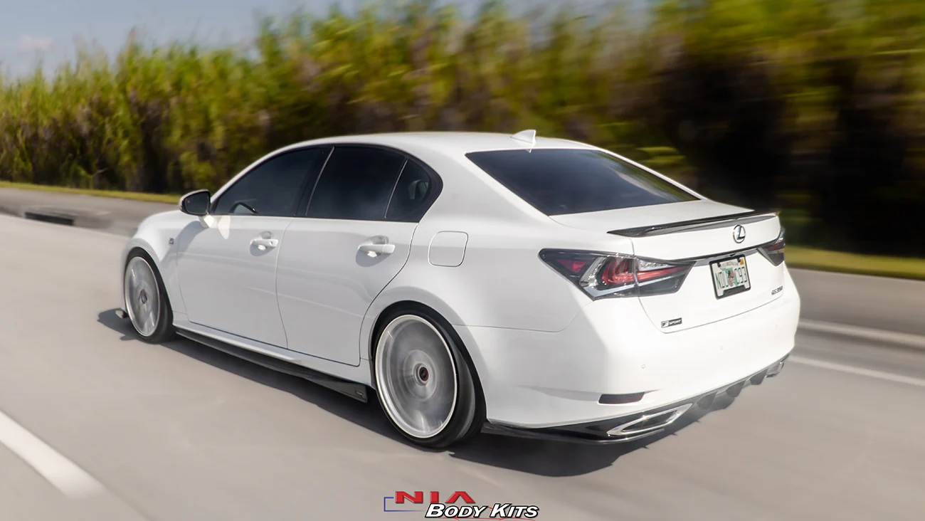 Lexus GS Base Model, F-Sport NIA Full lip Body Kit 5pcs (Front Splitter, Side Skirt Rockers, Rear apron spats) 2016-2020 in ABS - Image 15