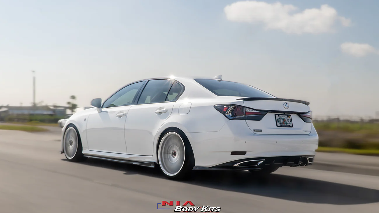 Lexus GS Base Model, F-Sport NIA Full lip Body Kit 5pcs (Front Splitter, Side Skirt Rockers, Rear apron spats) 2016-2020 in ABS - Image 17