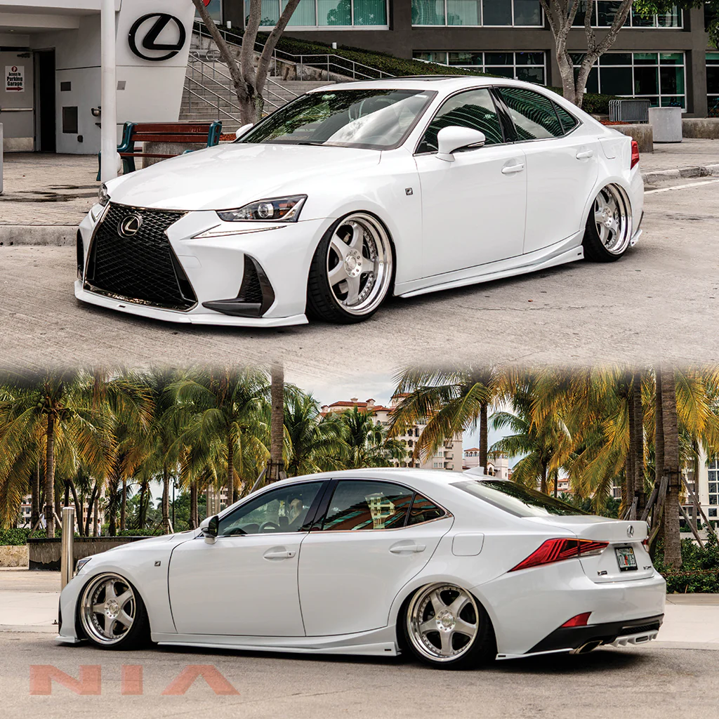 Lexus IS Base Model, F-Sport NIA Full lip Body Kit 6pcs (Front Splitter, Side Skirt Rockers, Rear apron spats, Diffuser Bumper Extension) 2017-2020 in ABS - Image 5