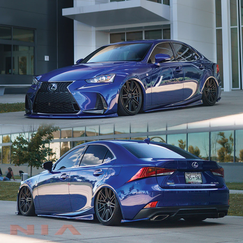 Lexus IS Base Model, F-Sport NIA Full lip Body Kit 6pcs (Front Splitter, Side Skirt Rockers, Rear apron spats, Diffuser Bumper Extension) 2017-2020 in ABS - Image 6
