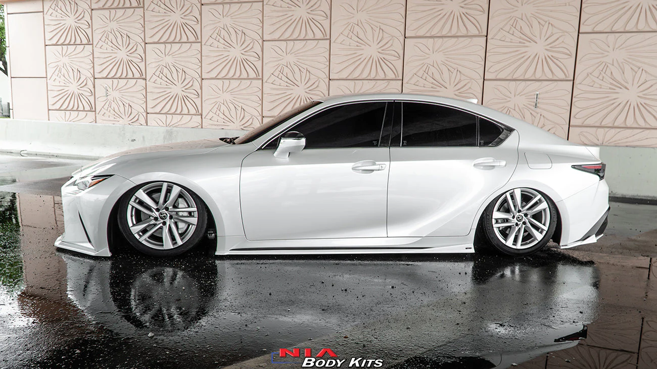Lexus IS Base Model NIA full splitter lip bodykit 5pcs (front lip, side skirts, rear apron spats) 2021-2025 in ABS or Carbon Fiber - Image 4