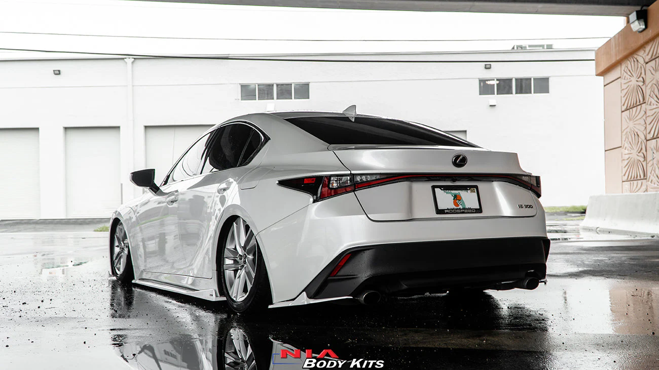 Lexus IS Base Model NIA full splitter lip bodykit 5pcs (front lip, side skirts, rear apron spats) 2021-2025 in ABS or Carbon Fiber - Image 6