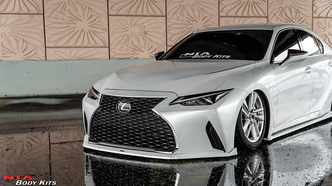 Lexus IS Base Model NIA full splitter lip bodykit 5pcs (front lip, side skirts, rear apron spats) 2021-2025 in ABS or Carbon Fiber - Image 7