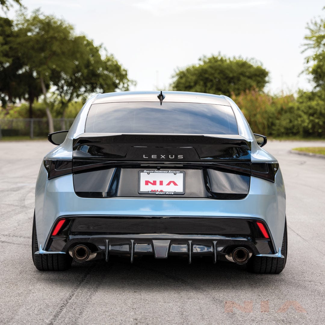Lexus IS Base Model, F-Sport NIA rear lip bumper extension Diffuser bodykit 2021-2026 in ABS or Carbon Fiber - Image 26