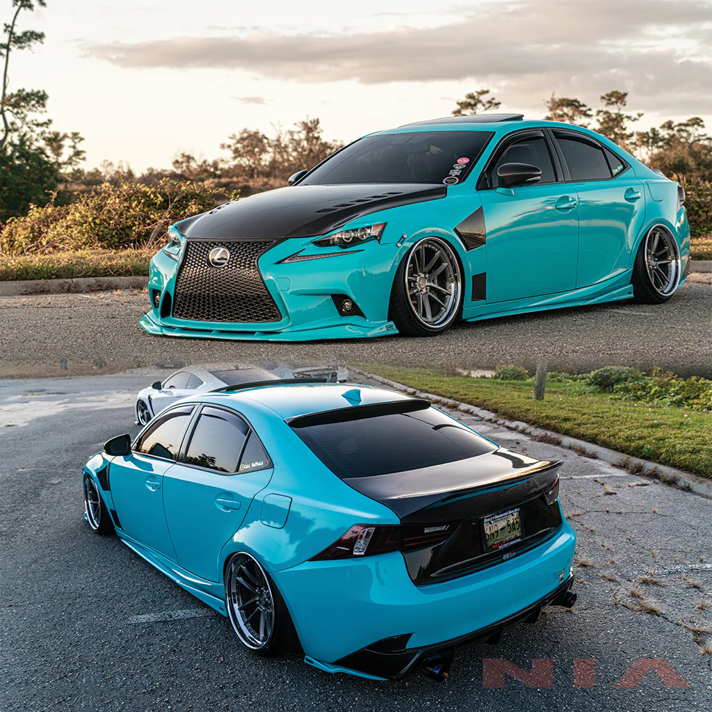 Lexus IS F-Sport NIA full splitter lip bodykit 5pcs (front lip, side skirts, rear apron spats)  2014-2016 in ABS - Image 4
