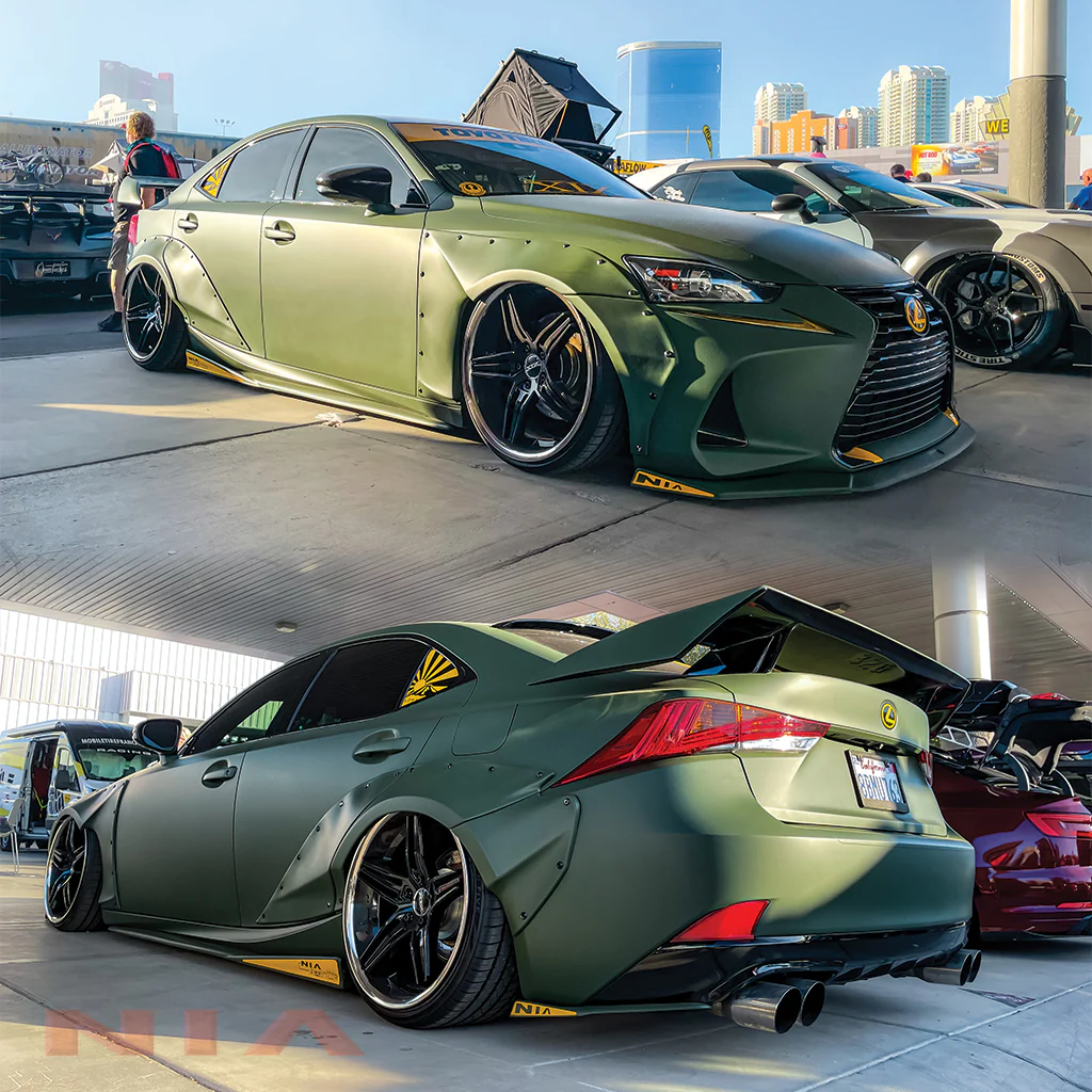 Lexus IS Base Model, F-Sport NIA full splitter lip bodykit 5pcs (front lip, side skirts, rear apron spats)  2017-2020 in ABS - Image 10