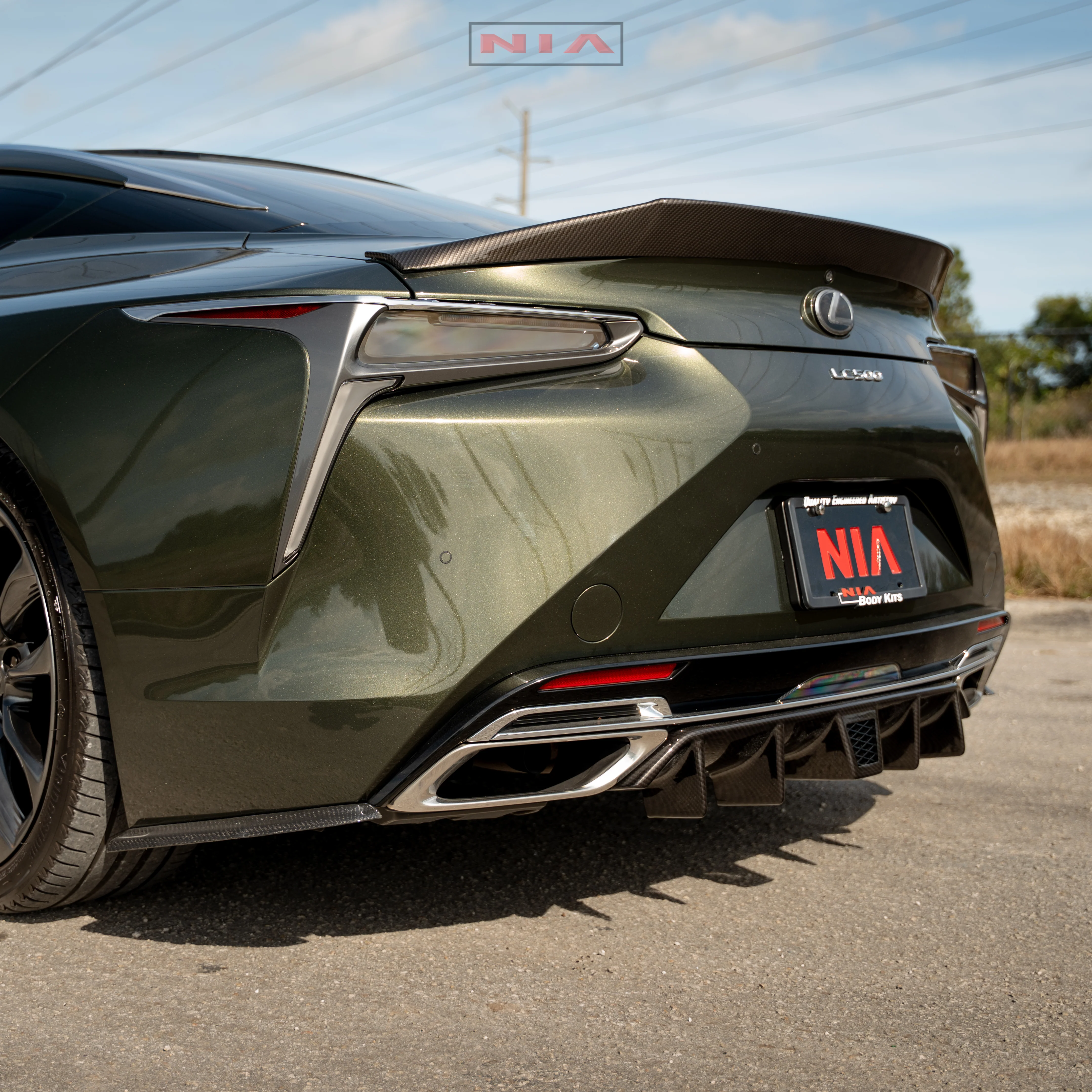 Lexus LC 500 NIA Full lip Body Kit 6pcs (Front Splitter, Side Skirt Rockers, Rear Apron Spats, Diffuser Bumper Extension) 2018-2026 in ABS - Image 23