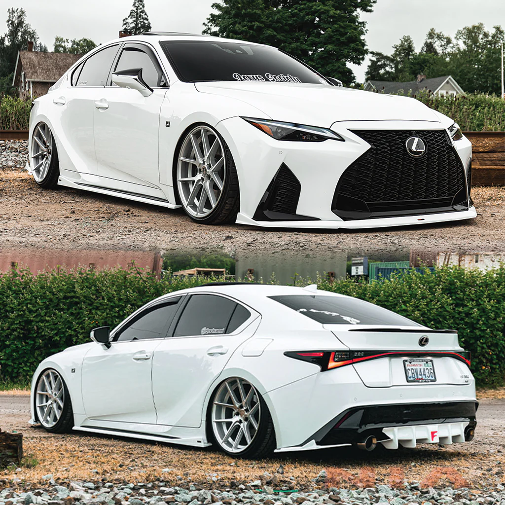 Lexus IS F-Sport NIA Full lip Body Kit 6pcs (Front Splitter, Side Skirt Rockers, Rear apron spats, Diffuser Bumper Extension) 2021-2025 in ABS or Carbon Fiber - Image 22