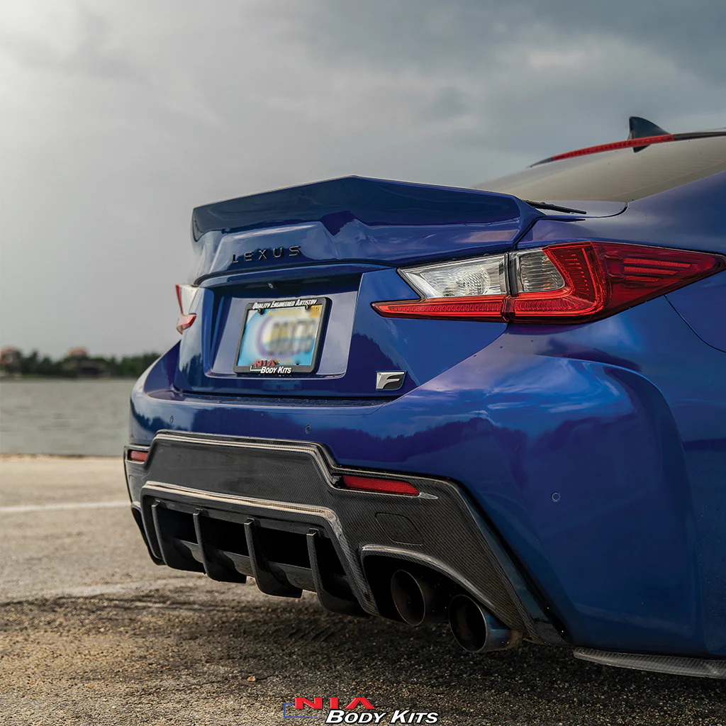 Lexus RC-F NIA Rear Wing Ducktail Spoiler V3 w/ New Lexus Emblem 2015-2025 in ABS
