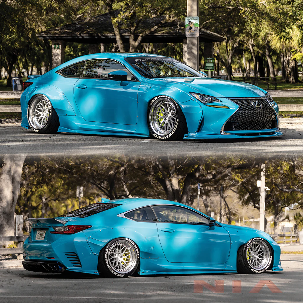 Lexus RC F-Sport, Base Model NIA NIA  Full lip Body Kit 6pcs (Front Splitter, Side Skirt Rockers, Rear apron spats, Diffuser Bumper Extension)  2015-2018 in ABS - Image 10