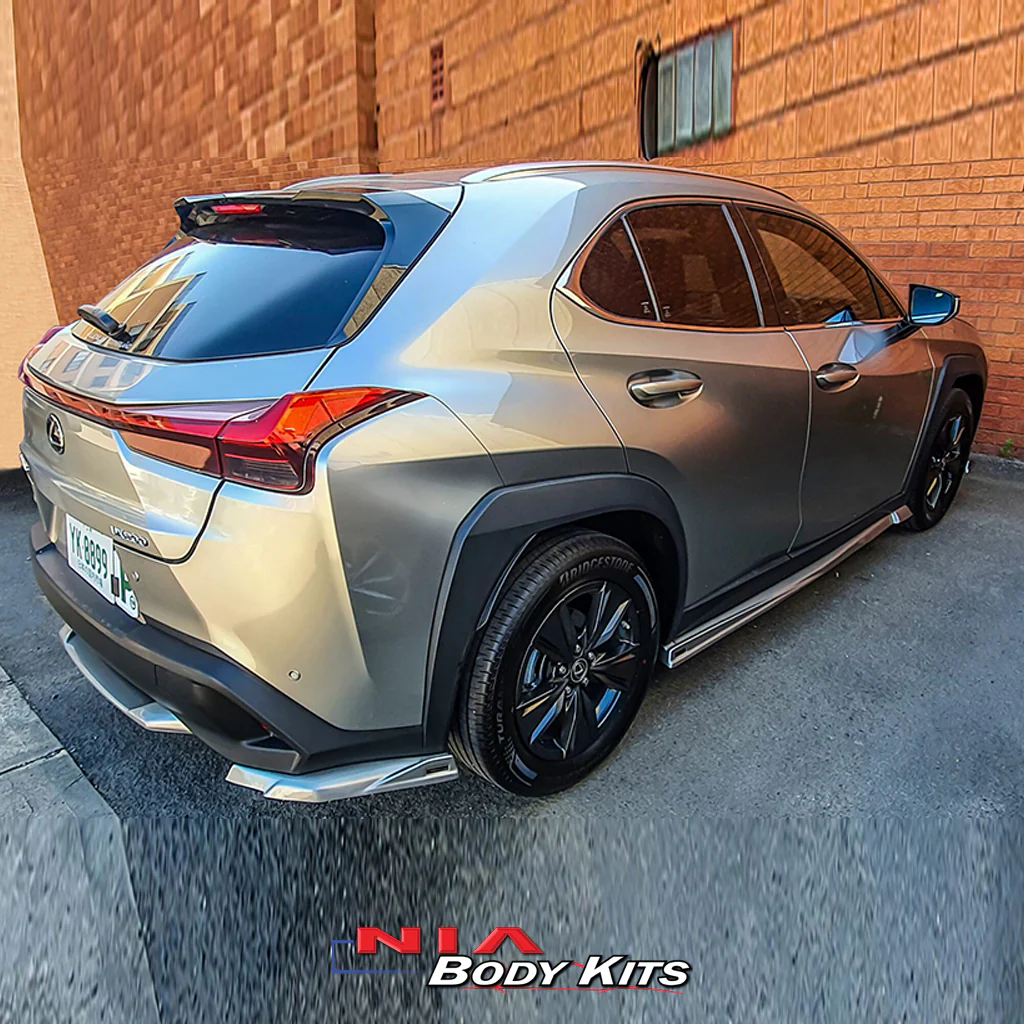 Lexus UX Base Model, F-Sport NIA rear lip bumper extension Diffuser bodykit 2019-2025 in ABS - Image 4